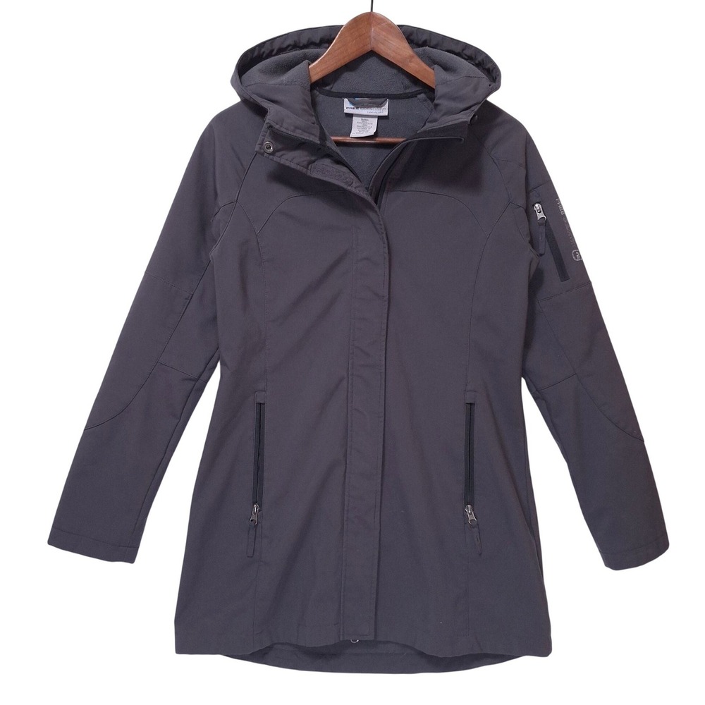Free Country Softshell Fleece‎ Hooded Jacket Women S Full Zip Gray Normcore